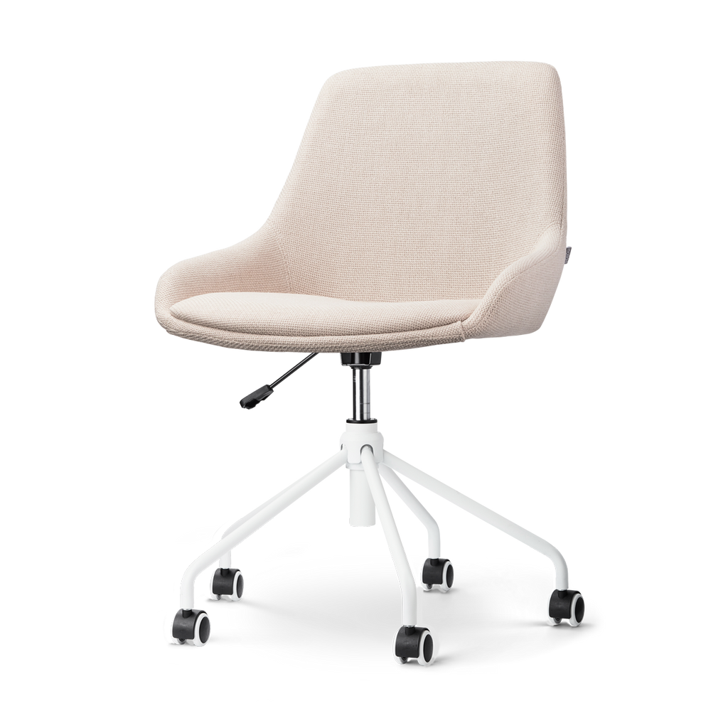 Nout-Isa bureaustoel beige - wit onderstel