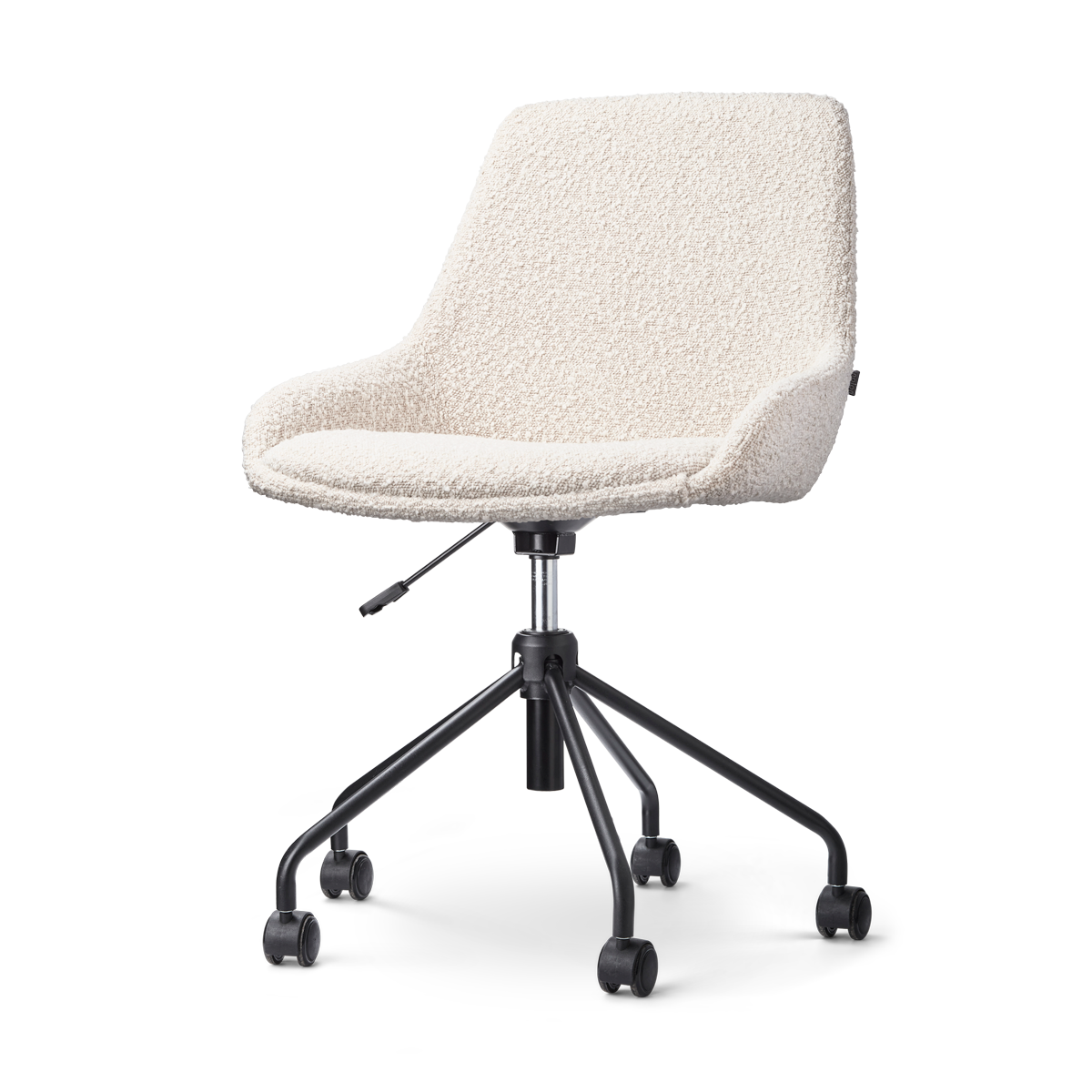 Nout-Isa bureaustoel bouclé beige - zwart onderstel