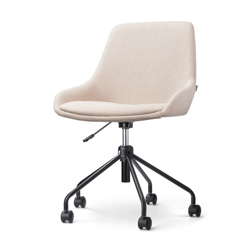 Nout-Isa bureaustoel beige - zwart onderstel