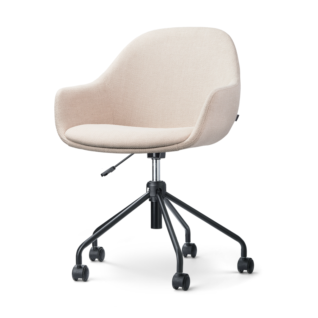 Nout-Mae bureaustoel beige - zwart onderstel