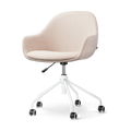 Nout-Mae bureaustoel beige - wit onderstel
