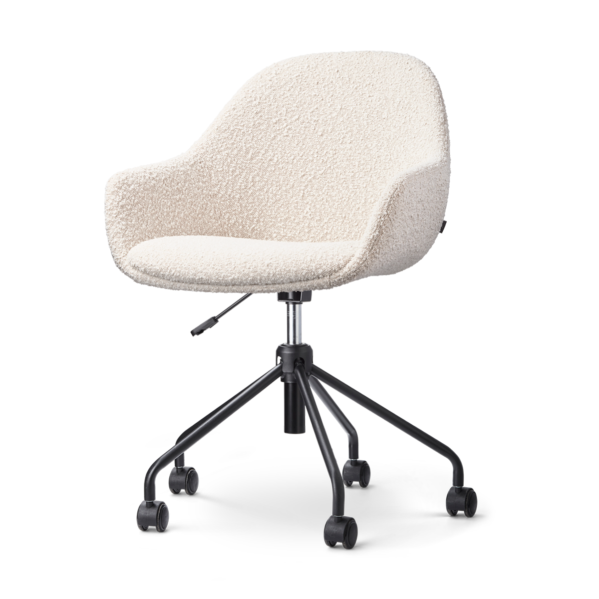 Nout-Mae bureaustoel bouclé beige - zwart onderstel
