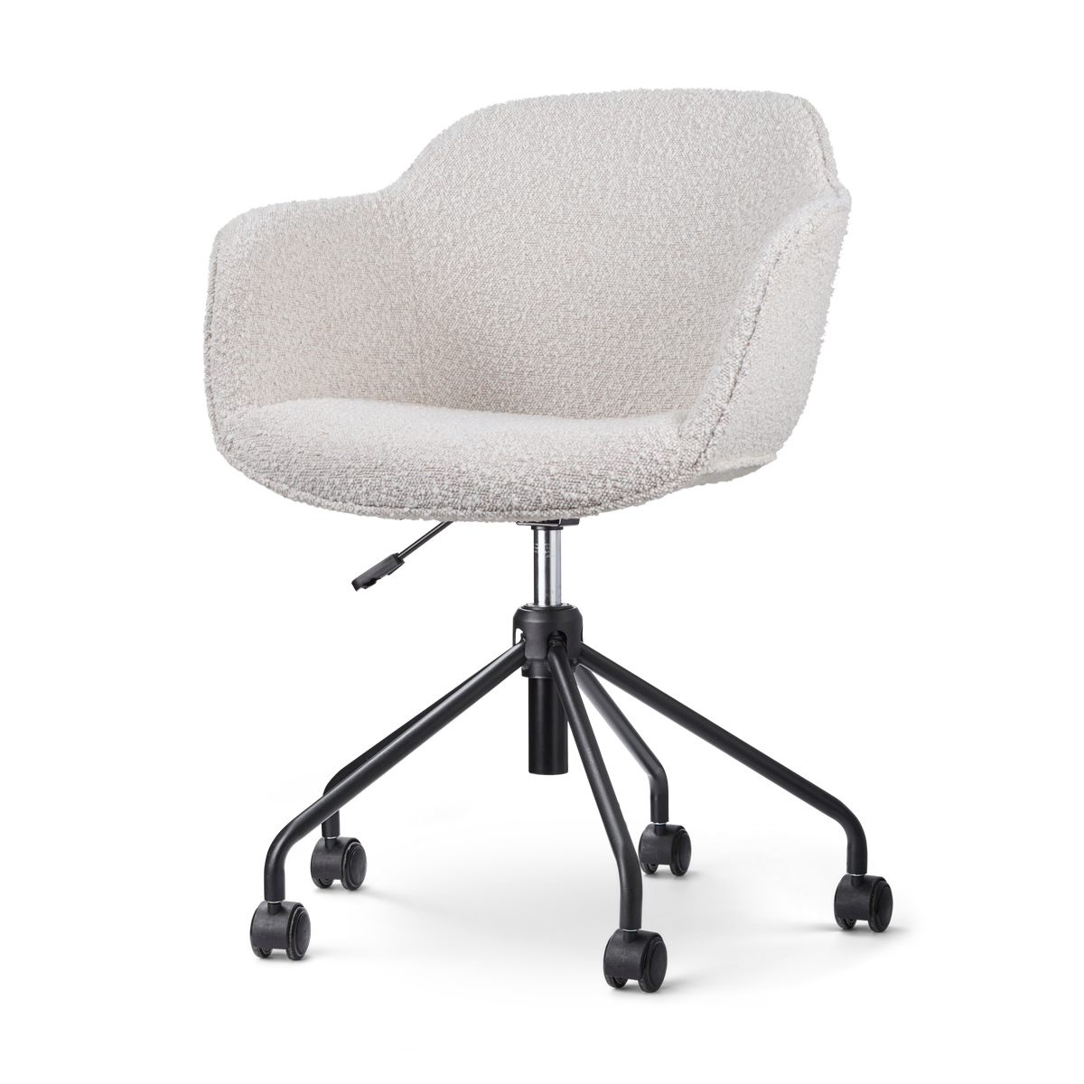 Nout-Mare bureaustoel bouclé beige - zwart onderstel