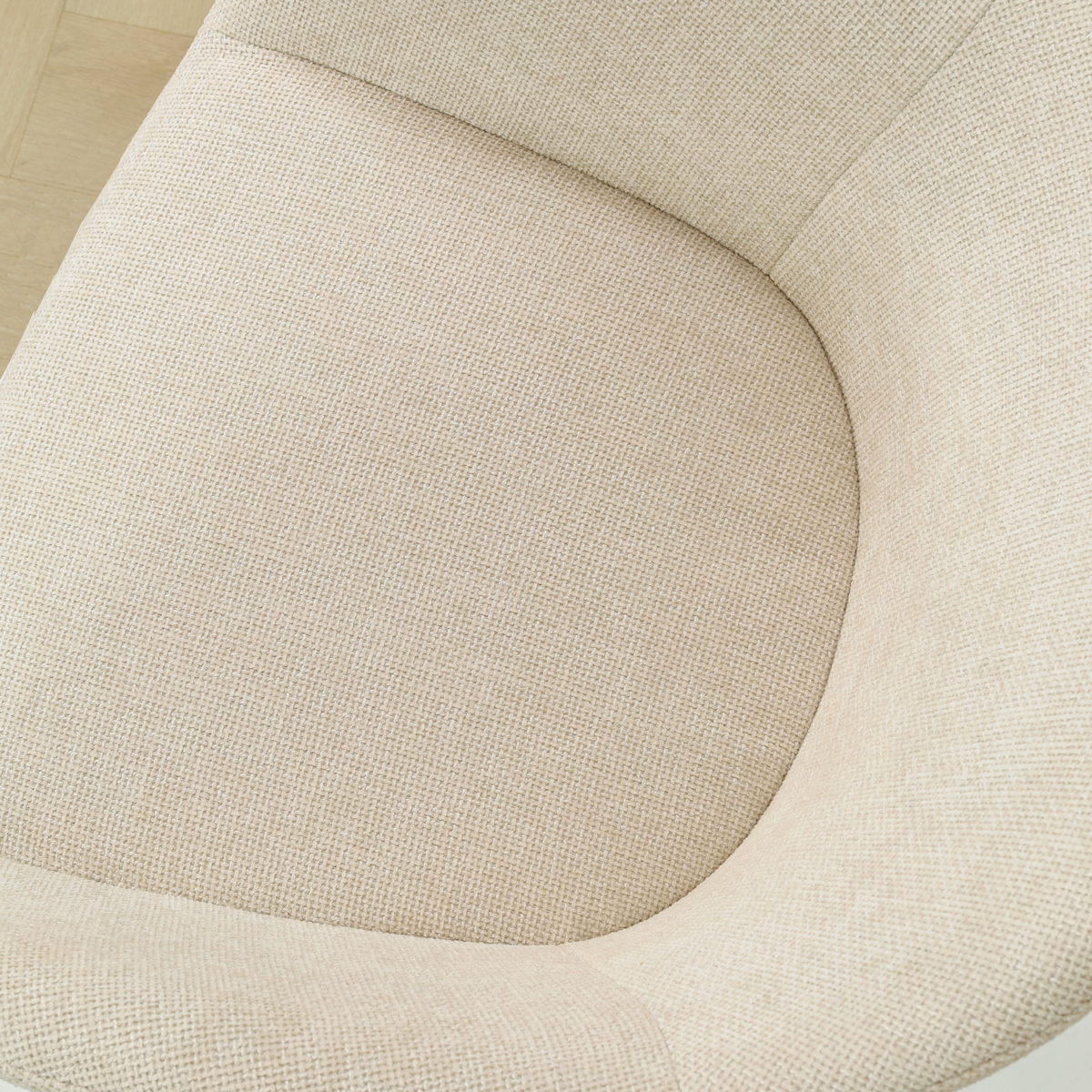 Noor-Otis draaibare eetkamerstoel cottonbeige - houten onderstel