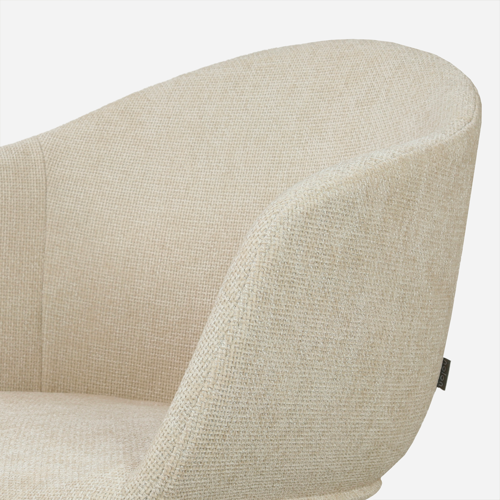 Noa-Otis eetkamerstoel cottonbeige - wit onderstel