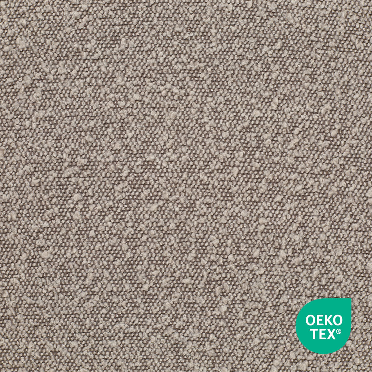 Nora-Isa eetkamerstoel bouclé taupe - zwart onderstel