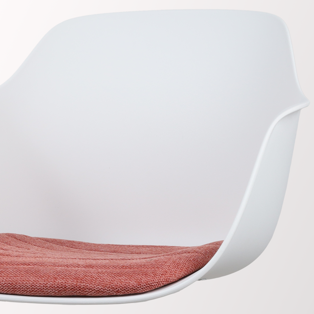 Nout-Liz bureaustoel wit met terracotta rood zitkussen - wit onderstel